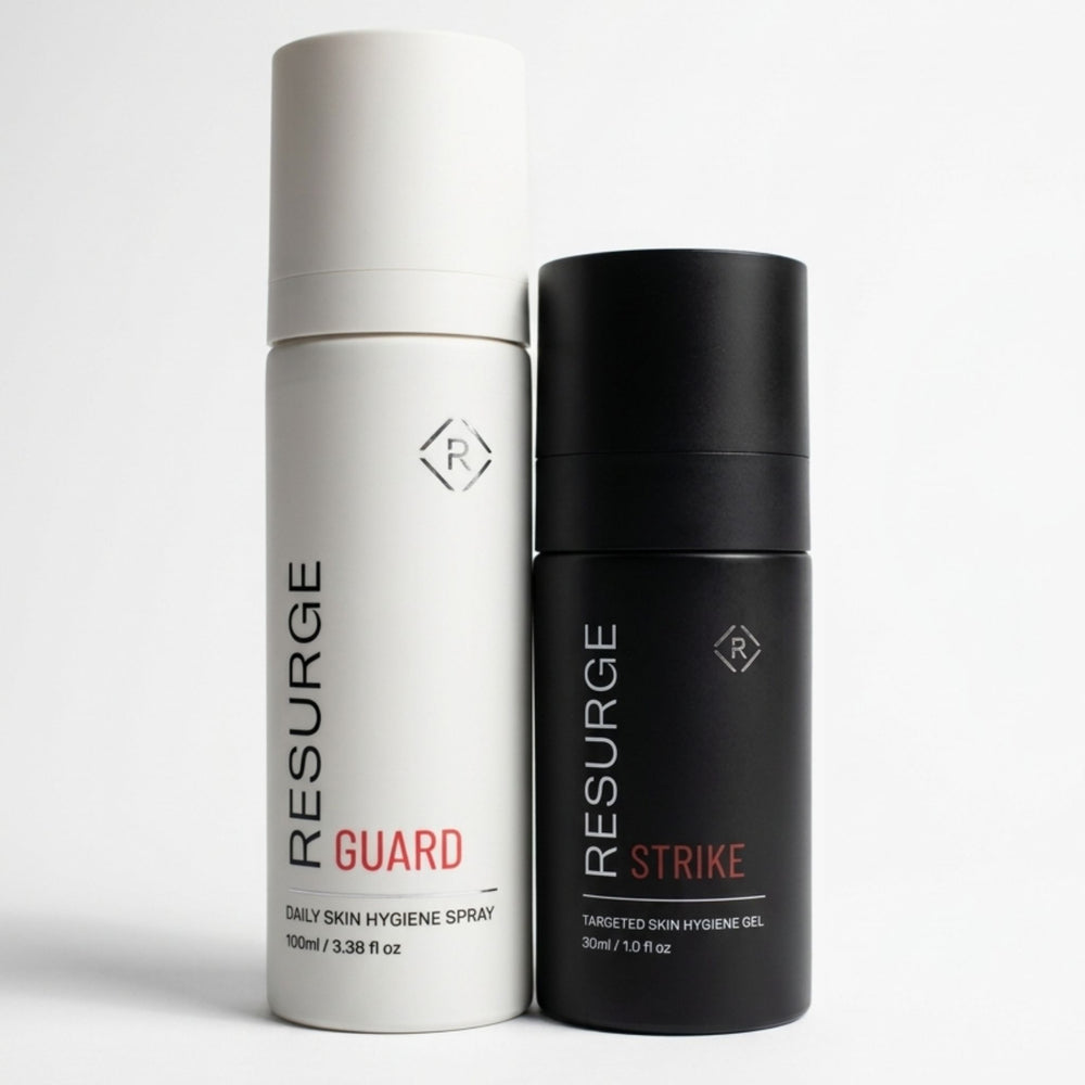 RESURGE Combat Kit: GUARD daily skin hygiene spray 100ml and STRIKE targeted gel 30ml