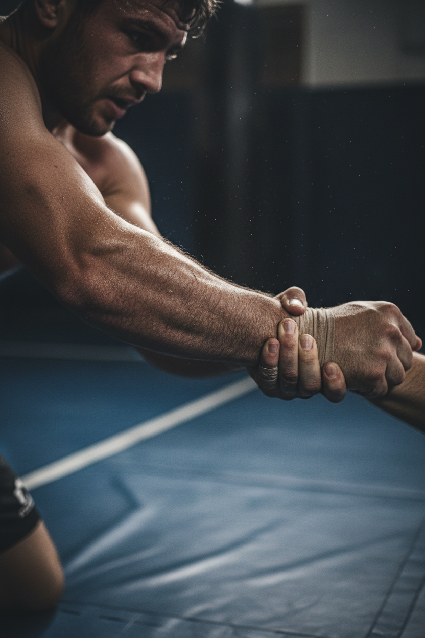 Fighter action shot background